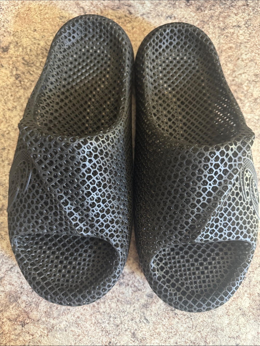 Asics Black Men's Mesh Slide Sandals